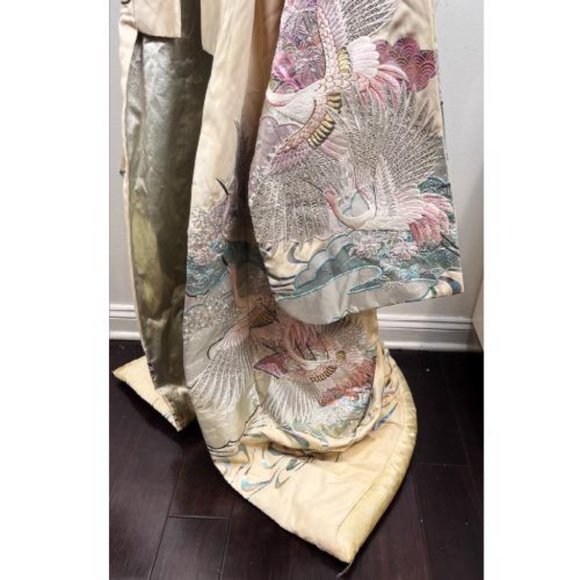 ANTIQUE JAPANESE WEDDING CEREMONIAL KIMONO DRESS COAT - Picture 11 of 15